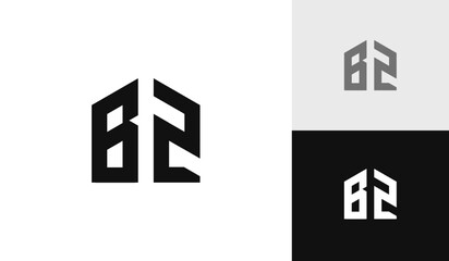 Letter BZ with house shape logo design