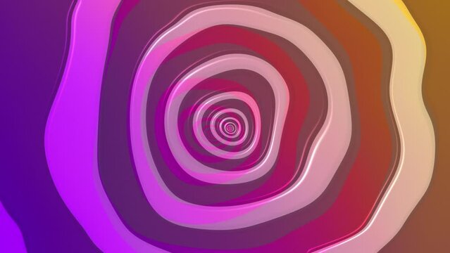 Vibrant colorful repeating morphing circles pattern abstract background. This trippy psychedelic purple and gold gradient animation is full HD and a seamless loop.