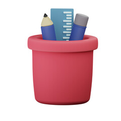 Cylinder Pencil Case 3d Icon Illustration