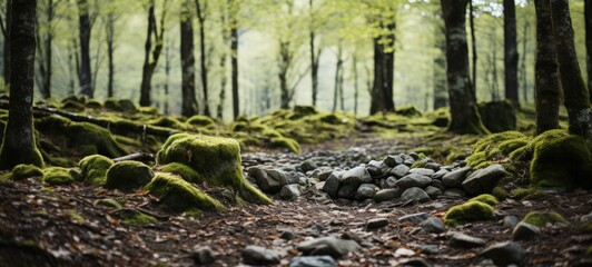 Tranquil Forest Path in a Serene Natural Setting