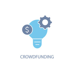 crowd funding concept line icon. Simple element illustration. crowd funding concept outline symbol design.
