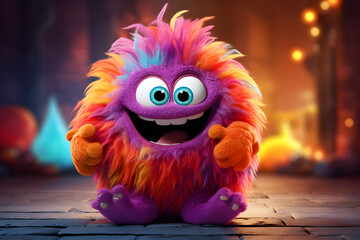 Cute fluffy monster