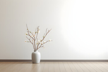 white vase with a plant