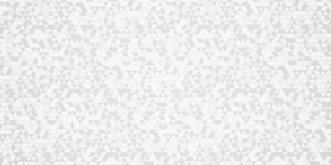 Modern abstract seamless geometric low poly white and gray pattern background. Geometric print composed of triangles. white triangle tiles pattern mosaic background.