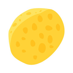 Yellow Swiss cheese or emmental cheese flat color icon for food apps and websites