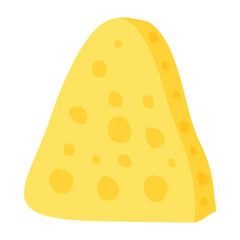 Yellow Swiss cheese or emmental cheese flat color icon for food apps and websites