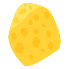 Yellow Swiss cheese or emmental cheese flat color icon for food apps and websites