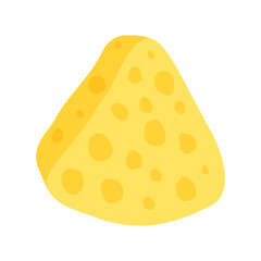 Yellow Swiss cheese or emmental cheese flat color icon for food apps and websites