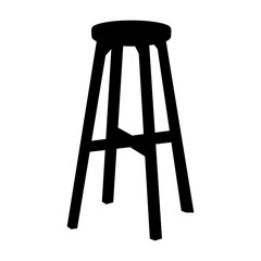 Black Icon Chair Vector Illustration 