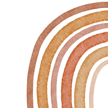 Whimsical abstract boho rainbow element in neutral beige colors for baby shower and wedding invitation decoration, nursery wall art and decals