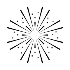  Silhouette fireworks to happy celebration event Vector Design 