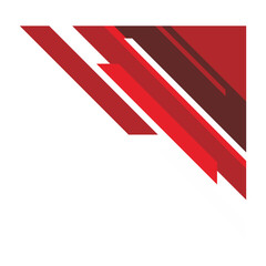 Red Corner Border Geometric Vector Design 