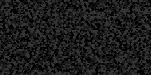 Modern abstract seamless geometric low poly black and gray pattern background. Geometric print composed of triangles. Black and gray wall rough triangle tiles pattern mosaic background. - obrazy, fototapety, plakaty