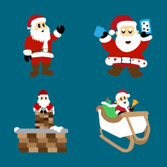 Flat vector design of Santa character elements