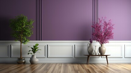 紫色のシンプルな部屋
