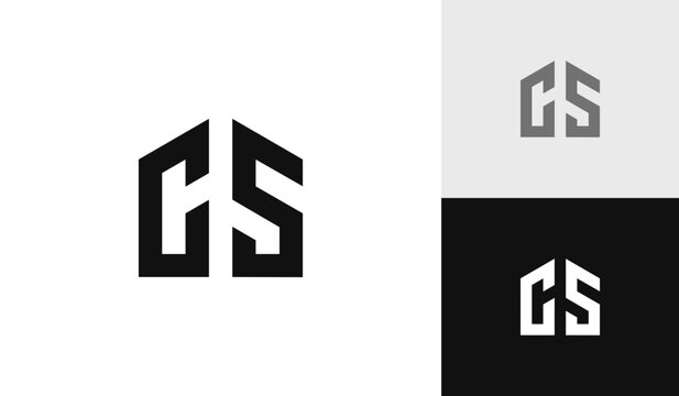 Letter CS with house shape logo design