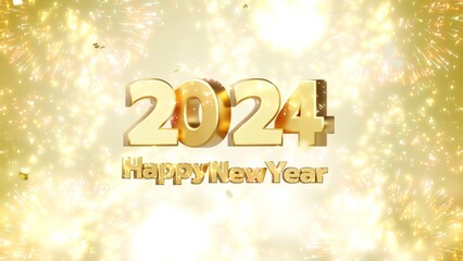 Gold confetti party glitter shimmer lights falling celebration event concept. Happy new year or Merry christmas greeting defocused abstract particles holiday festival on golden background.