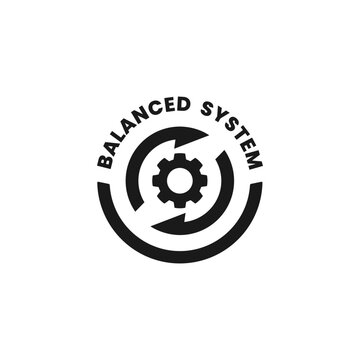 Balanced system label or Balanced system icon vector isolated. Best Balanced system label for products, websites, print design, and more about Balanced system.