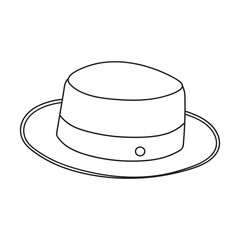 Hand drawn Kids drawing Cartoon Vector illustration buntal hat Isolated on White Background