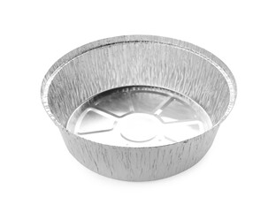 One aluminum foil container isolated on white