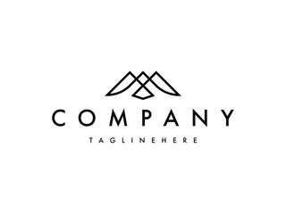 abstract flying eagle falcon line logo design