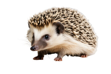Obraz premium a high quality stock photograph of a single cute smiling hedgehog isolated on white background