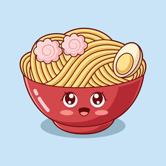 Fototapeta premium Cute Noodle Character Design Illustration