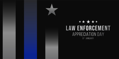 Law enforcement appreciation day (LEAD) is observed every year on January 9, to thank and show support to our local law enforcement officers who protect and serve. vector illustration - obrazy, fototapety, plakaty