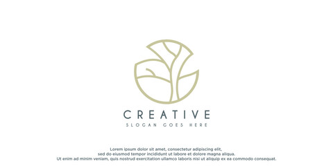 simple modern tree logo design vector