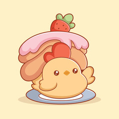 Cute Dessert Character Design Illustration