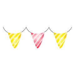 Cute pink and yellow group of party flags