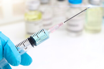 vaccine in needle, The concept of vaccination to prevent disease