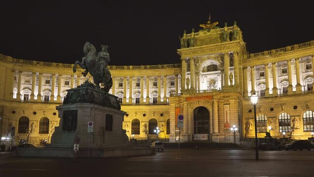 Vienna Hofburg Palace at night