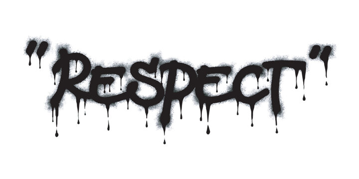 graffiti respect word and symbol sprayed in black