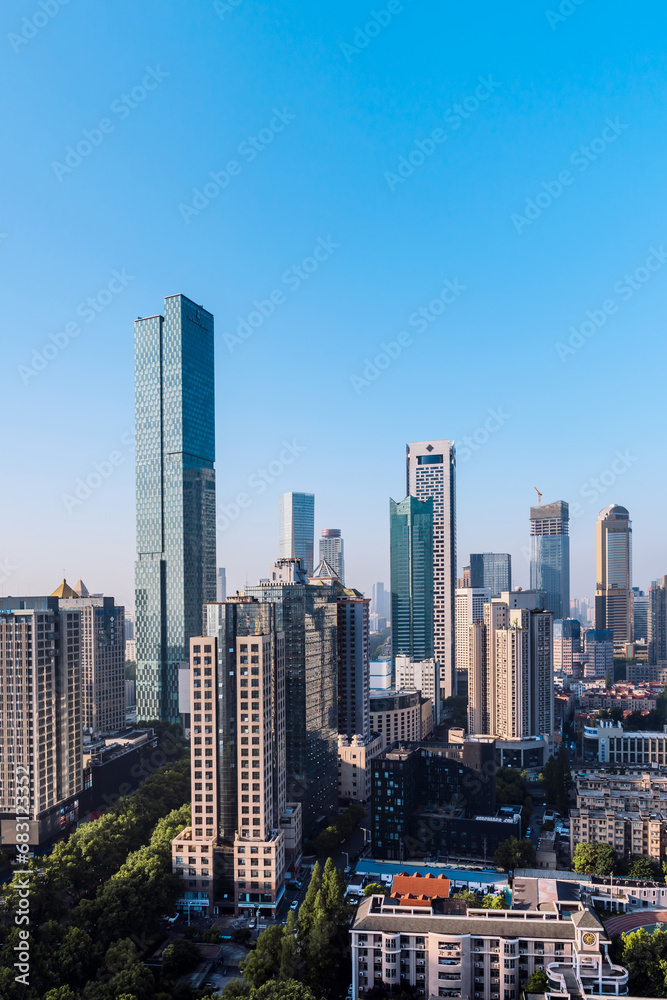 Poster deji plaza city skyline scenery in nanjing, jiangsu, china