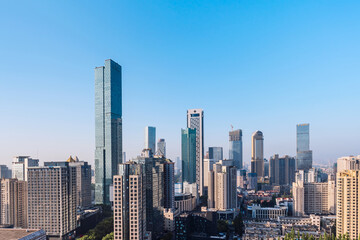 Fototapeta na wymiar Deji Plaza city skyline scenery in Nanjing, Jiangsu, China