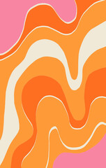 Liquid Retro 70s Orange and Pink Pattern