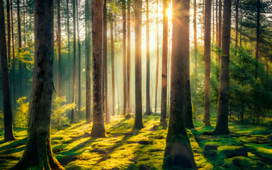 Enchanted Woodlands, A Symphony of Sunbeams