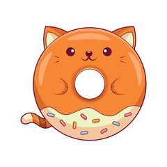 Cute Donuts Character Design Illustration