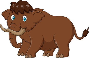 Cartoon illustration of a cute mammoth