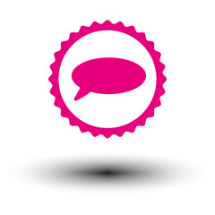 Banner round stamp icon. Pink massage. Vector illustration. EPS 10.