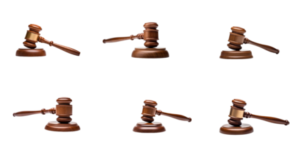 Collection of PNG. Gavel isolated isolated on a transparent background.