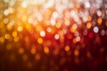 blurred christmas lights bokeh background, holiday illumination and decoration, golden red and white festive lightbulbs out focus, backdrop banner texture with copy space for text
