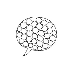 ポップな模様のスピーチバブル、線画、黒線、幾何学模様、PNG