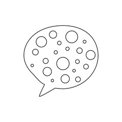 ポップな模様のスピーチバブル、線画、黒線、幾何学模様、PNG