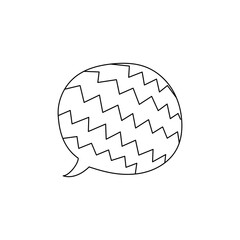 ポップな模様のスピーチバブル、線画、黒線、幾何学模様、PNG