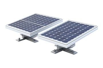 Two difrent solar panels, 3d render isolated on white background