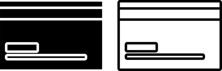 payment card icon, credit debit sign symbol, glyph and line style. Vector illustration