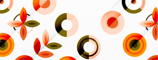 Colorful circles in a grid composition abstract background. Design for wallpaper, banner, background, landing page, wall art, invitation, prints, posters