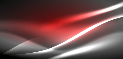 Neon-lit waves surge across background, mesmerizing dance of luminescence and motion. Dynamic backdrop captures essence of energy and modern aesthetics